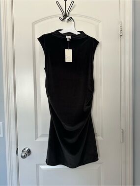 Black Velvet Mock Neck Women’s Dress